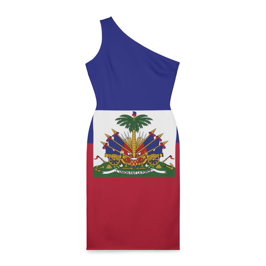 Haiti Flag Shoulder Dress