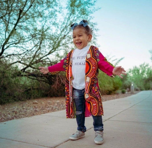 Pink Dashiki Kimono