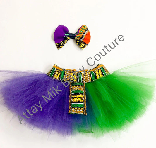 Purple and Green Dashiki Tutu