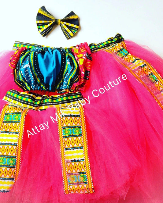 Pink Dashiki Mommy and Me Tutu