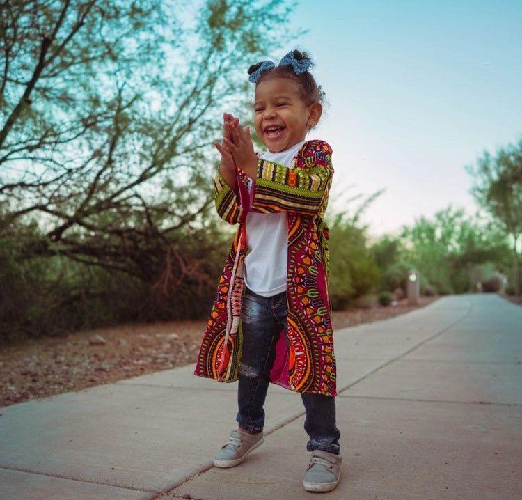 Pink Dashiki Kimono