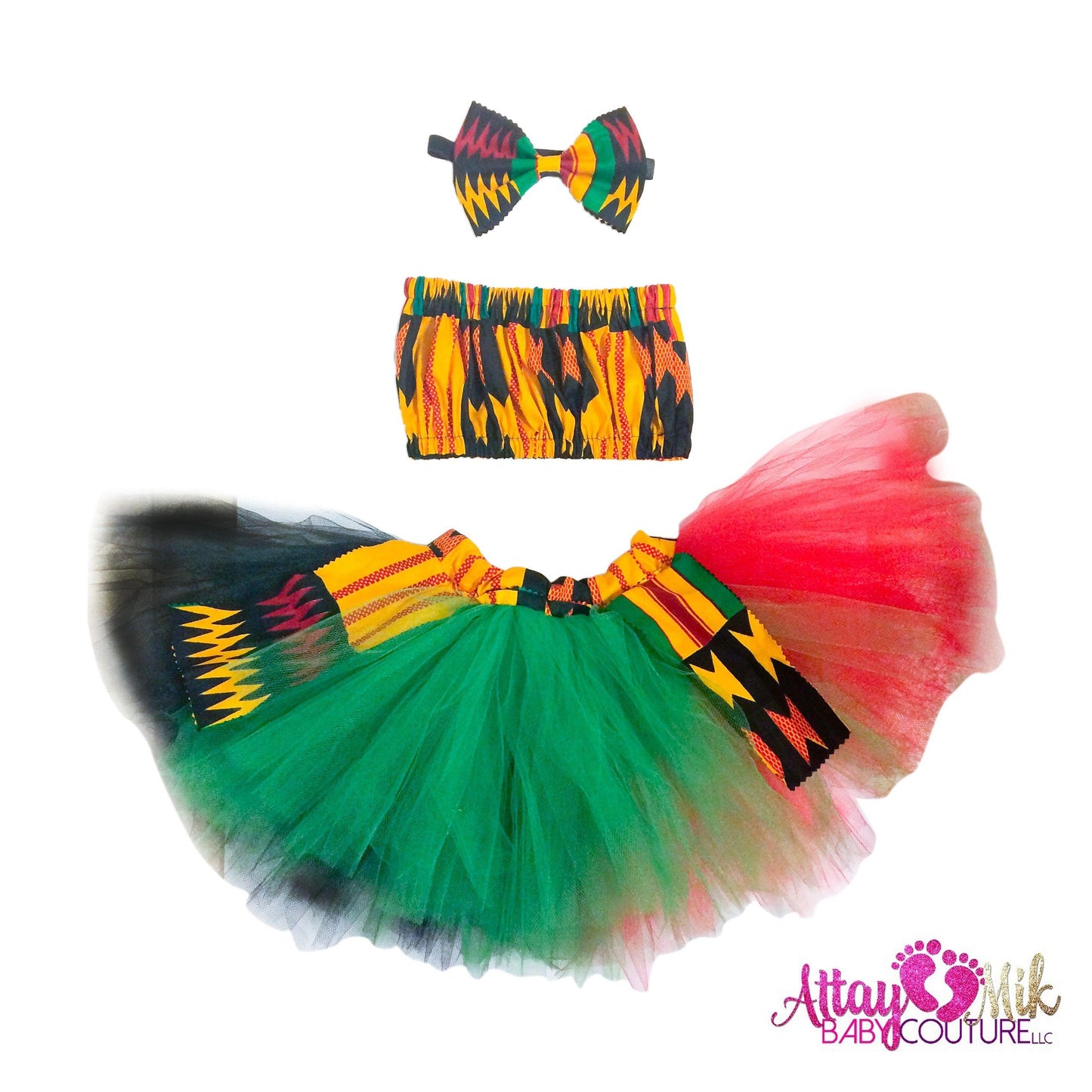 Kente Tutu Outfit With Crop Top