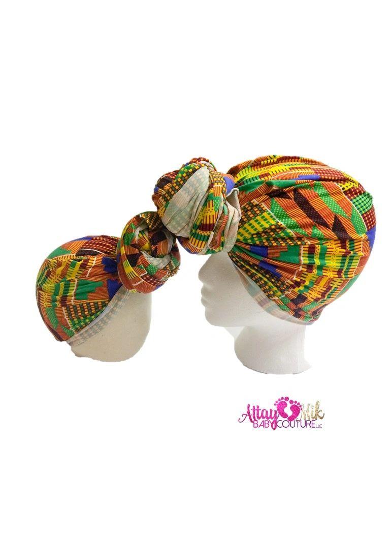 Kente Blue Mommy and Me Headwrap