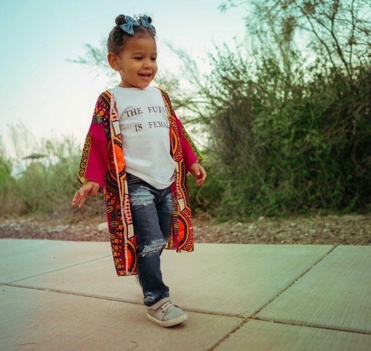 Pink Dashiki Kimono