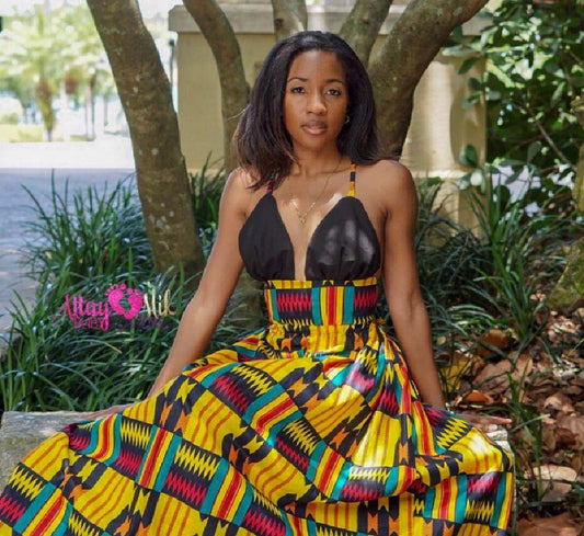 Adult Kente Strappy Dress