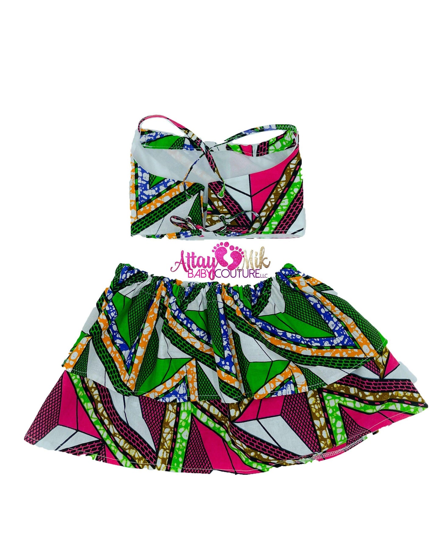 Pink and Green Mixed Ankara