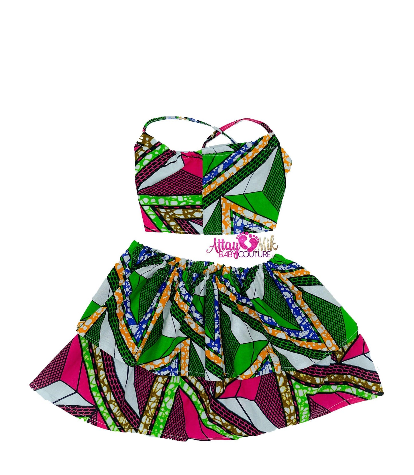 Pink and Green Mixed Ankara