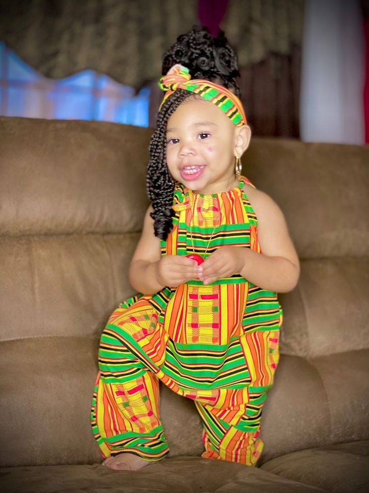 Kente Lineal Romper