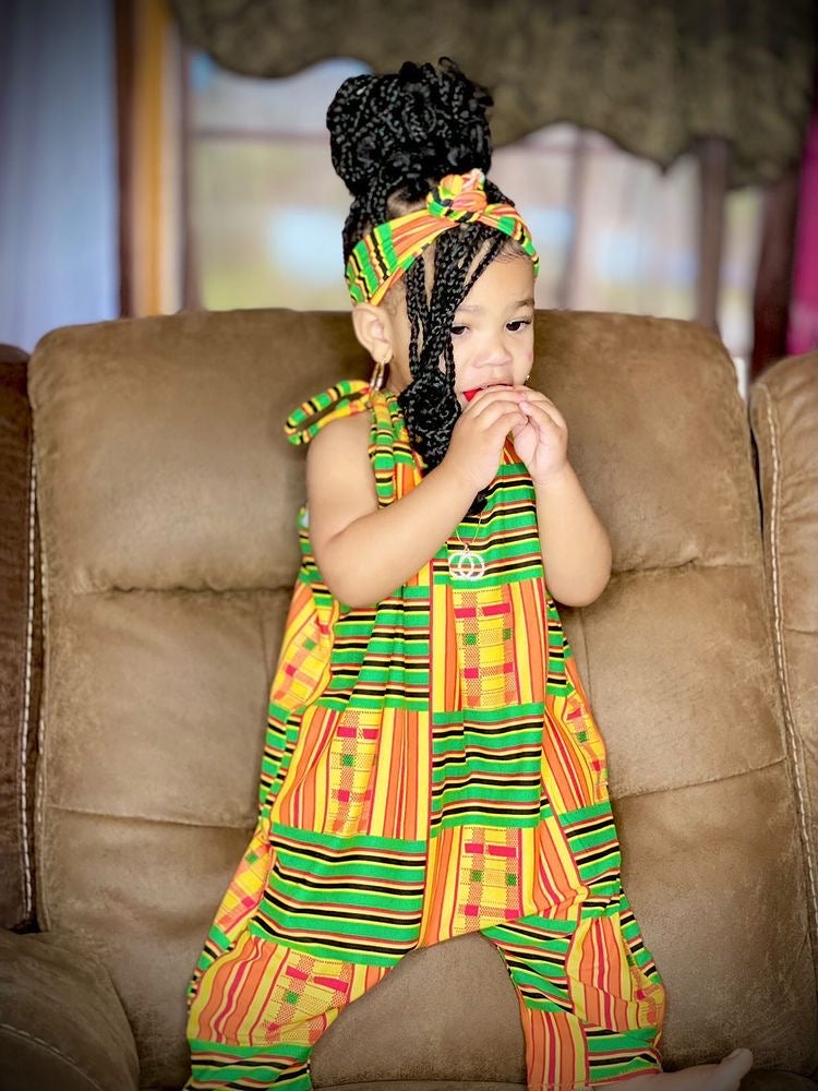 Kente Lineal Romper