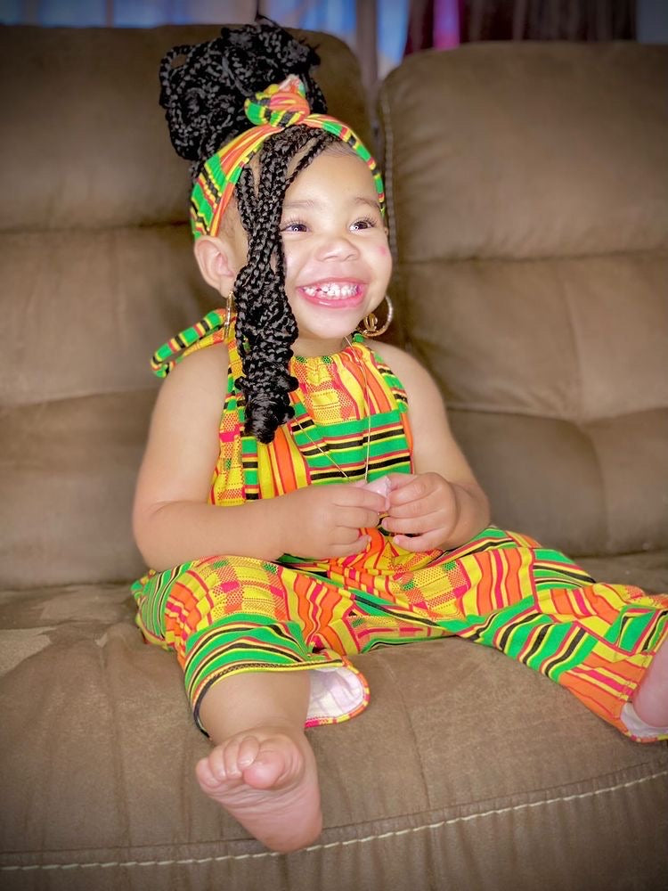 Kente Lineal Romper